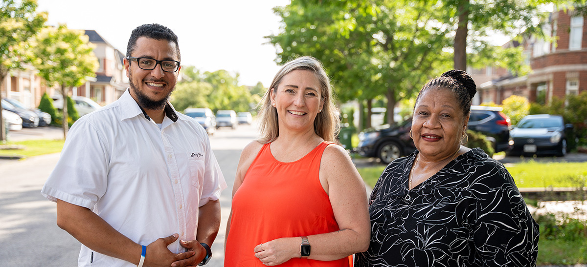 Team Ignite elected to lead Ontario Federation of Labour (OFL). – L-R: UFCW member Ahmad Gaied, re-elected OFL secretary-treasurer; CUPE member Laura Walton, OFL president-elect; USW member Jackie Taylor, executive vice-president-elect. (Photo credit: Alex Lisman)